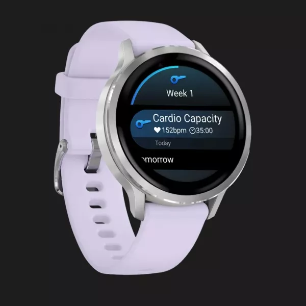 Garmin Venu 4 41mm Silver with Periwinkle Silicone Band
