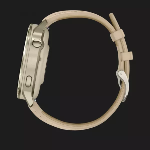 Garmin Venu 4 41mm Lunar Gold with Bone Silicone Band and Light Sand Leather Band