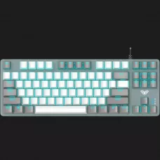 Клавіатура дротова AULA F3287 keycap KRGD blue EN/UA (Gray/White) (UA)
