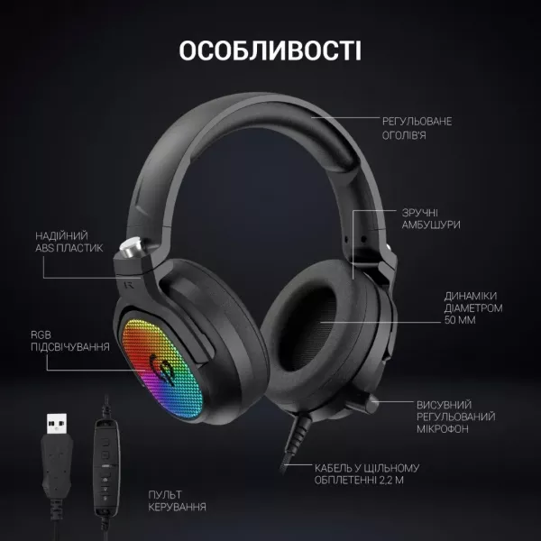 Ігрова гарнітура Gamepro HS1300 (Black) (UA)