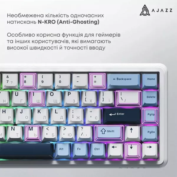 Клавіатура ігрова Ajazz (White) (AK680-M-BWD-A) (UA)