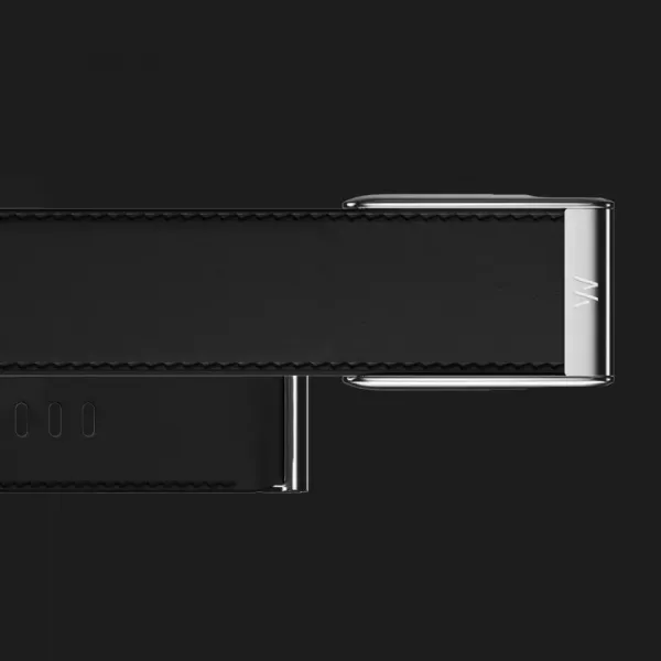 Ремінець Whoop LeatherLuxe Band Straight для Whoop MG (Black/Cream with Titanium) (Size S)